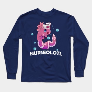 Cute Axolotl Nurse Long Sleeve T-Shirt